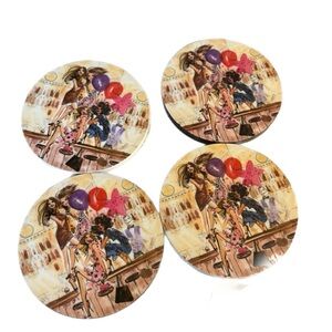 HENRI BENDEL Party Girls Coasters Set of 4 | EUC